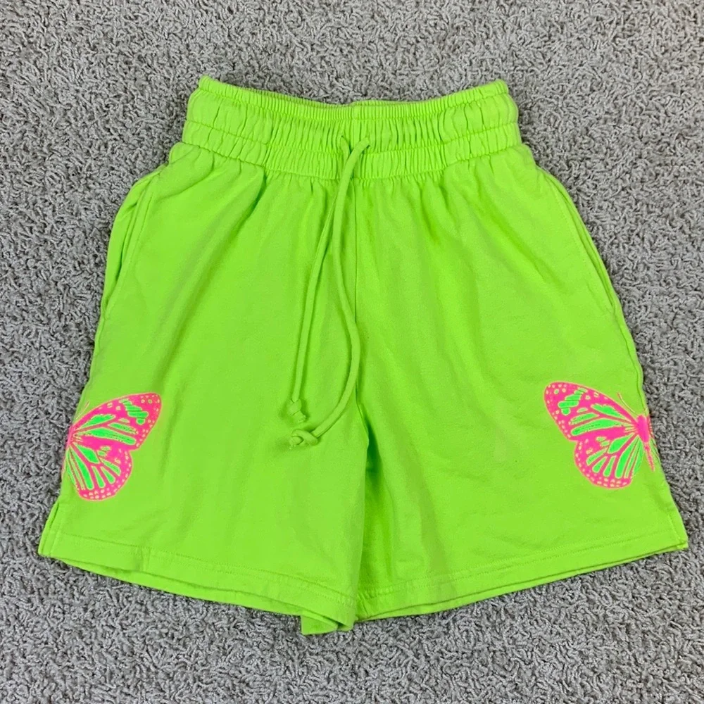 NWT Frankie’s Bikinis Burl neon green shorts sz sm